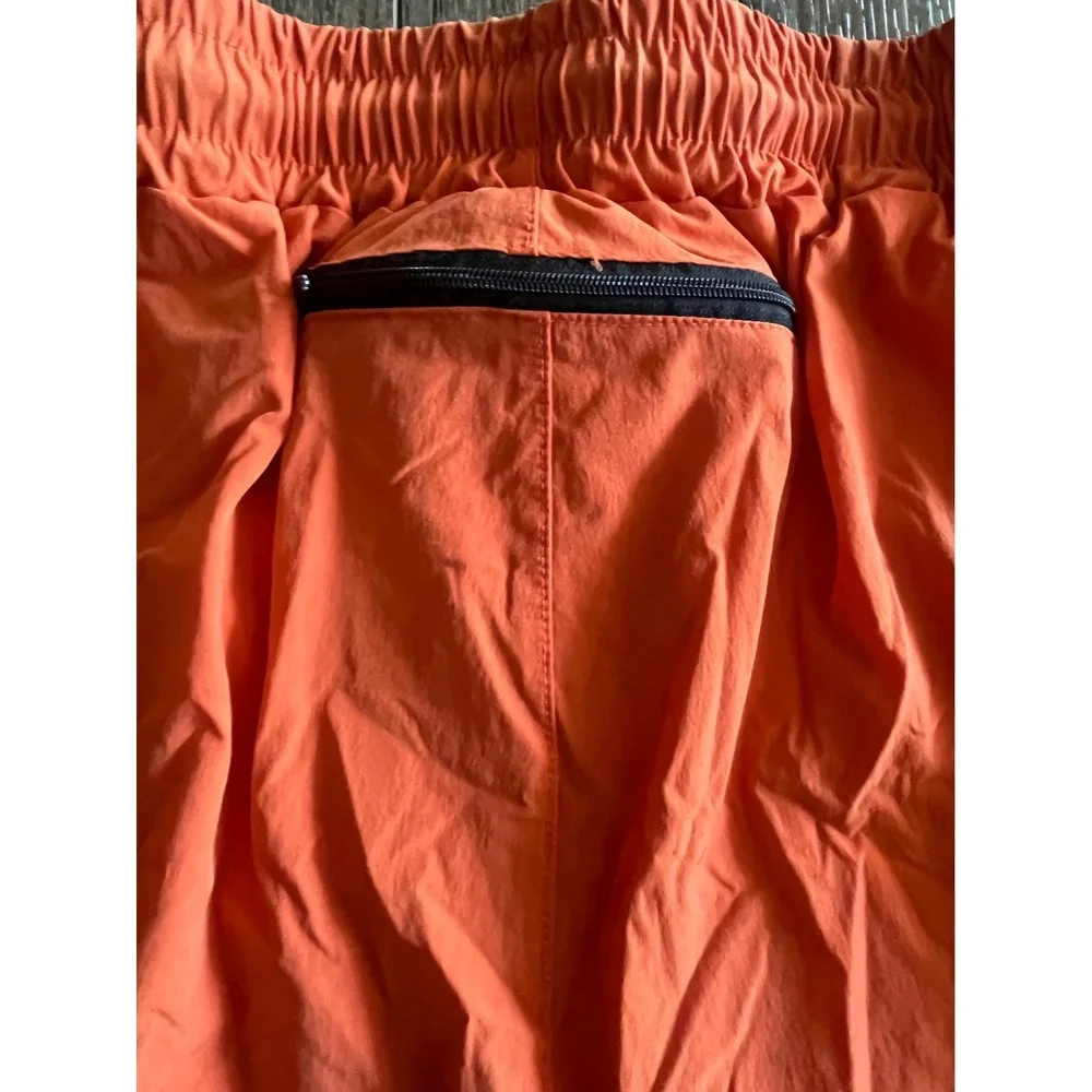 Little Caesars Pizza Mens Orange Swim Trunks Shorts Large Zipper Pocket Logo
